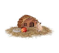 Relaxdays Maison de Hamster en Bois, avec Fond, Maison de Rongeur, Souris, Accessoire de Cage de Hamster, 17x25x15 cm