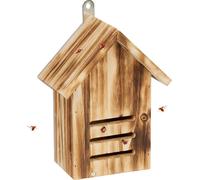 relaxdays Maison des coccinelles en bois de sapin flammé