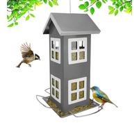 Relaxdays Maison pour Oiseaux en métal à Suspendre, 26x12x12 cm, pour Jardin et Balcon, Grise