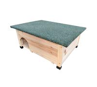 Relaxdays Maison hérisson avec Sol, entrée Labyrinthe & Toit étanche, Bois, HxLxP 25x57x44 cm, Naturel