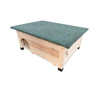 Relaxdays Maison hérisson avec Sol, entrée Labyrinthe & Toit étanche, Bois, HxLxP 25x57x44 cm, Naturel