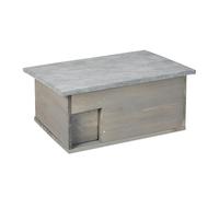 Relaxdays Maison pour hérisson, kit de Construction, Construction de hérisson avec Sol, clapet à Rat et entrée Labyrinthe, Bois, h x l x p : 21 x 46 x 34 cm, Gris