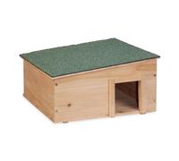 Relaxdays Abri pour hérisson, avec Fond, 2 Parties, maisonnette, H x L x P : 21,5 x 40 x 40 cm, Nature