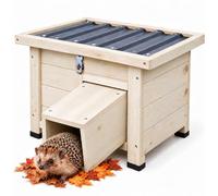 relaxdays Maison pour hérissons, Tunnel réglable, Socle, kit, Naturel | pour le jardin