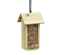 Relaxdays Mangeoire À Oiseaux Distributeur De Nourriture Graines En Bois À Suspendre Multicolore