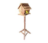 RELAXDAYS Mangeoire à oiseaux sur pied en bois de sapin 107 x 32 x 27 cm, brun