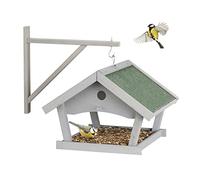 relaxdays Mangeoire pour oiseaux grise à fixer au mur