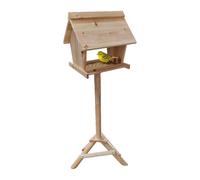 Relaxdays Mangeoire pour Oiseaux sur Pied, en Bois de Sapin, Jardin, Balcon et terrasse, nichoir HBT : 107 x 32 x 27 cm.