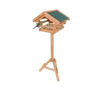 Relaxdays Mangeoire pour Oiseaux sur Pied, Toit en Asphalte résistant, Jardin et terrasse, Bois de Sapin, Orange