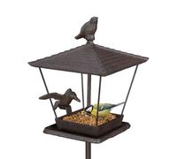 Relaxdays Mangeoire d’extérieur pour Oiseaux Sauvages, Forme Pratique, Fonte de Fer, HLP 115 x 15 x 16 cm, Marron