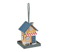 Relaxdays Mangeoire d’extérieur pour Oiseaux, café en Bois, à Suspendre, HLP 23,5x18x18 cm, pour Jardin & Balcon, coloré