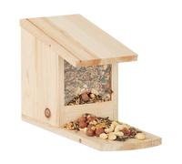 Relaxdays, nature Mangeoire écureuil bois nourriture animaux HxlxP: 17,5 x 12 x 25 cm résistant solide, 25x12x17,5 cm