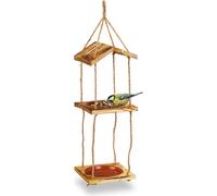 relaxdays Mangeoire pour oiseaux avec 2 coupelles