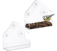 relaxdays Mangeoire pour oiseaux de fenêtre, lot de 2