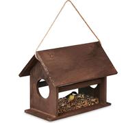 relaxdays Mangeoire pour oiseaux en bois