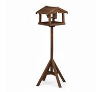 Relaxdays Mangeoire pour Oiseaux sur Pied en Bois de Sapin, silo, Jardin et terrasse, Brun, 117 x 50 x 50 cm