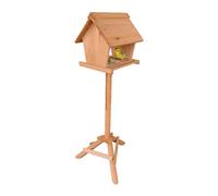 Relaxdays Mangeoire pour Oiseaux sur Pied, en Bois de Sapin, Jardin, Balcon, terrasse, HBT : 107 x 32 x 27 cm, Orange