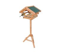 Relaxdays Mangeoire pour Oiseaux sur Pied, Toit en Asphalte résistant, Jardin et terrasse, Bois de Sapin, Orange