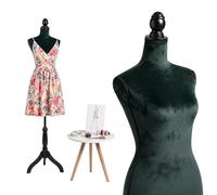 Relaxdays Mannequin Couture Femme, Taille 36/38, Vert émeraude/Noir