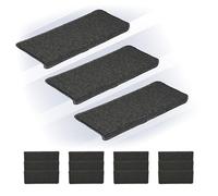 Relaxdays Marchette d'escalier rectangulaire, Auto-adhésive, lot Pratique de 15, L x P : 65 x 24 cm, Gris foncé