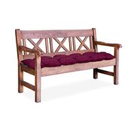 Relaxdays Matelas Coussin banc jardin terrasse balcon intérieur 2 places banquette pliable HxlxP: 8 x 118 x 52 cm, rouge