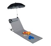 Relaxdays Matelas de plage avec parasol