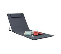 Relaxdays Matelas de plage XXL rembourré dossier L x P : 60 x 195 cm pliable sac de transport oreiller, anthracite