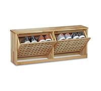 Relaxdays Meuble à chaussures en bois de noyer