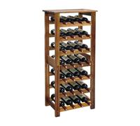 Relaxdays Meuble à vin acacia 28 bouteilles