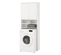 Relaxdays Meuble au-Dessus du Lave-Linge, 4 Compartiments, Blanc
