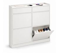 Relaxdays Meuble chaussures, 4 cases + 2 niches