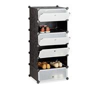 relaxdays 10021962_46 relaxdays Schuhschrank transparent/schwarz