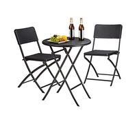 Relaxdays Meuble de jardin Bastian Noir 60 x 60 x 75,5 cm