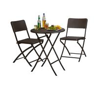 Relaxdays Meuble De Jardin Bastian Salon De Jardin Table Chaises Optique Rotin Marron