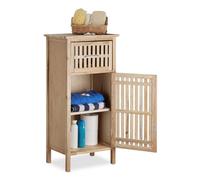 Relaxdays Meuble de salle de bain étroit noyer