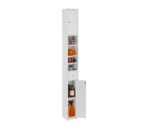 Relaxdays Meuble de Salle de Bain, Haut et Compact, 8 Compartiments Classiques et 1 tiroir, HLP 180 x 20 x 20 cm, Blanc
