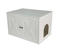 Relaxdays Meuble pour litière, cloison Amovible, entrée latérale, Cache-litière, HxLxP 50x80x53 cm, Blanc