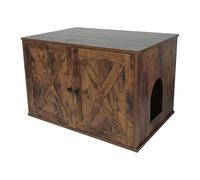 Relaxdays Meuble pour litière, cloison Amovible, entrée latérale, Cache-litière, HxLxP 50x80x53 cm, Brun foncé