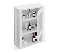 Relaxdays Meuble Salle de Bain Suspendu, Placard Mural WC, 3 étagères, Porte en Verre Acrylique, HLP: 52x42x18 cm, Blanc