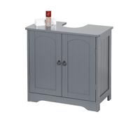 Meuble sous lavabo Relaxdays avec 2 Portes, H x L x P : 60 x 60 x 30 cm, en MDF et Zinc, Meuble de Salle de Bain, Gris