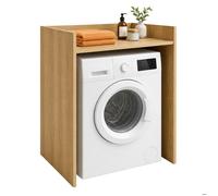 Relaxdays Meuble sur lave-linge, étagère au-dessus lave-linge/sèche-linge, marron clair, H x L x P 97 x 66 x 61 cm