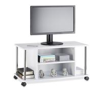 Relaxdays 10021865 Meuble TV , Bois MDF, Blanc, 41,5 x 80 x 40 cm