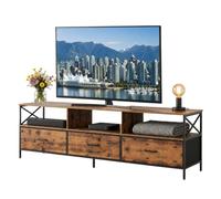 Relaxdays Meuble TV bas avec rangement