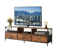 Relaxdays Meuble TV bas avec rangement