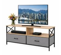 Relaxdays Meuble TV bas avec rangement