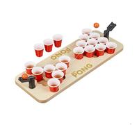 Relaxdays Mini Beer Pong, Lot de jeu à boire, 25 gobelets rouges, 4 cl, bière & shots, 9 x 58 x 20 cm, nature