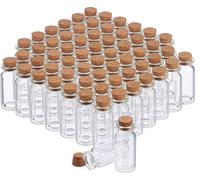 relaxdays Mini-bouteilles en verre avec bouchon 60 pièces