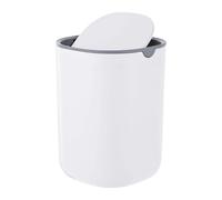 Relaxdays Mini poubelle de table ovale, couvercle pivotant, bureau | plastique, 16x11,5x11,5 cm, blanc