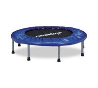 Relaxdays Mini Trampoline Fitness intérieur Pliable, Ø 95 cm, Charge Max 100 kg, Bleu, 22 x 95 x 95 cm