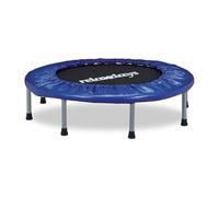 Relaxdays Mini Trampoline Fitness intérieur Pliable, Ø 95 cm, Charge Max 100 kg, Bleu, 22 x 95 x 95 cm